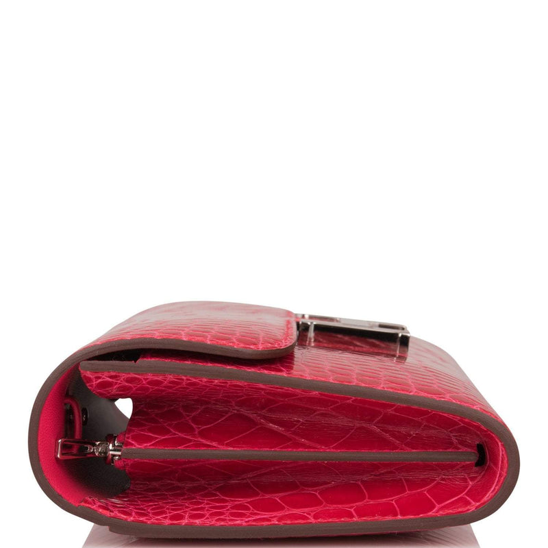 Hermes Constance Wallet To Go Rose Extreme Alligator
