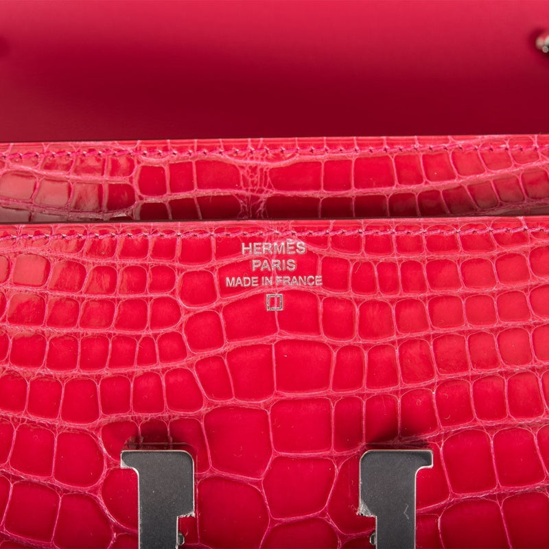Hermes Constance Wallet To Go Rose Extreme Alligator