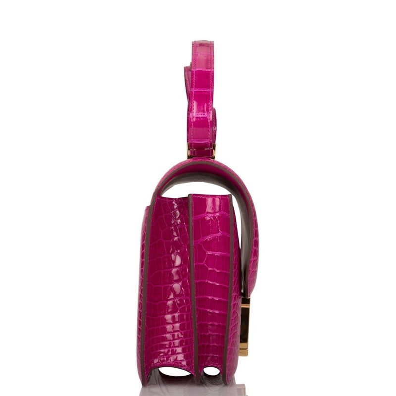 Hermes Constance 24 Rose Scheherazade Alligator
