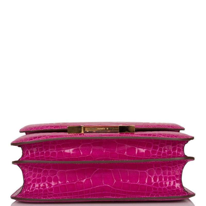 Hermes Constance 24 Rose Scheherazade Alligator