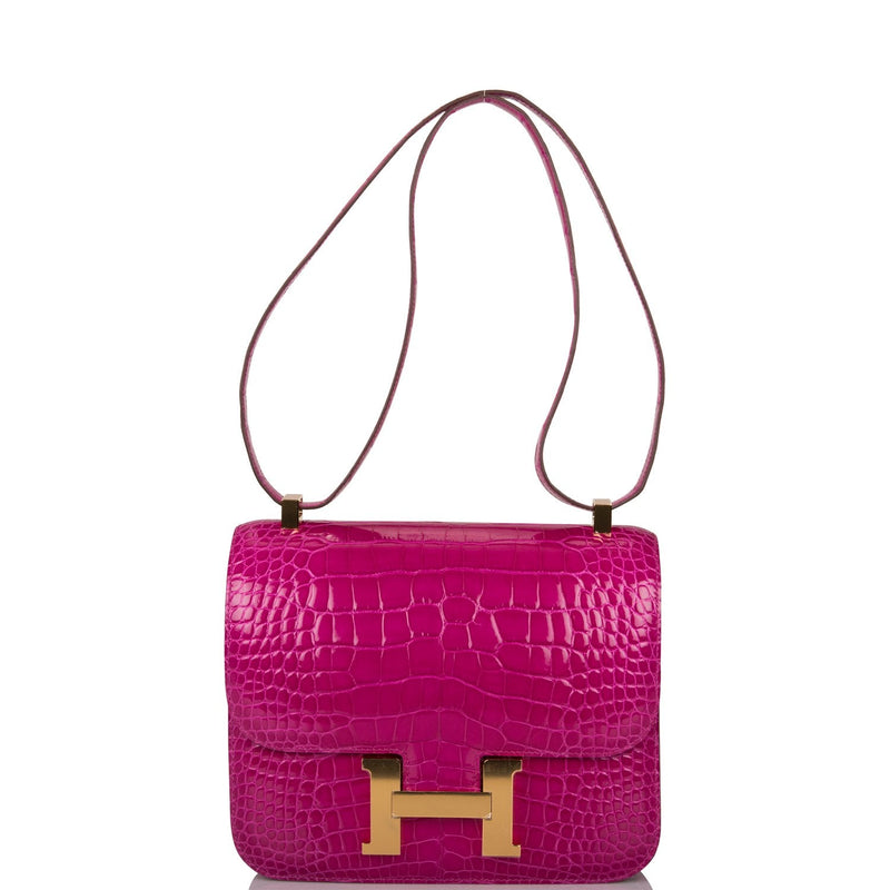 Hermes Constance 24 Rose Scheherazade Alligator