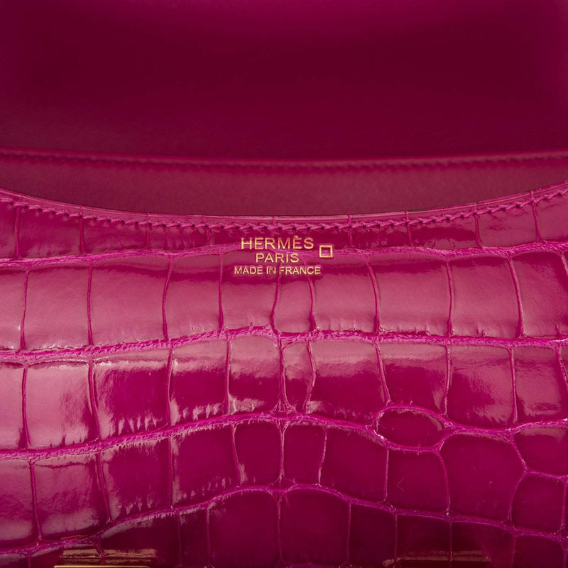 Hermes Constance 24 Rose Scheherazade Alligator