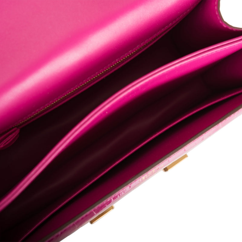 Hermes Constance 24 Rose Scheherazade Alligator
