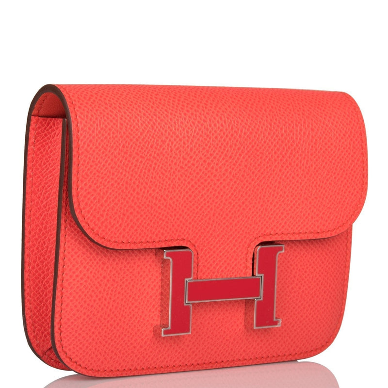 Hermes Constance Slim Wallet Rose Texas Epsom
