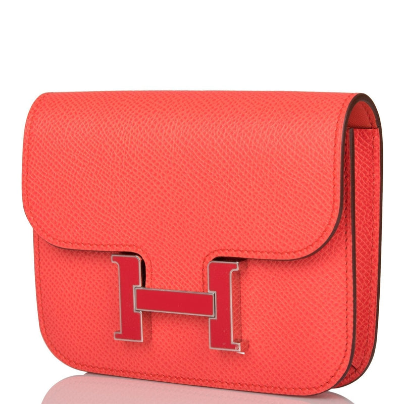 Hermes Constance Slim Wallet Rose Texas Epsom