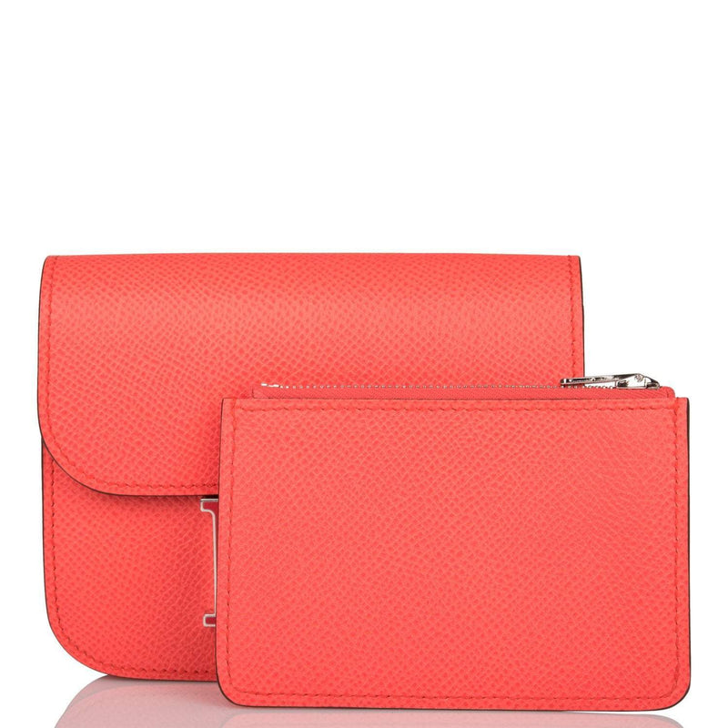 Hermes Constance Slim Wallet Rose Texas Epsom