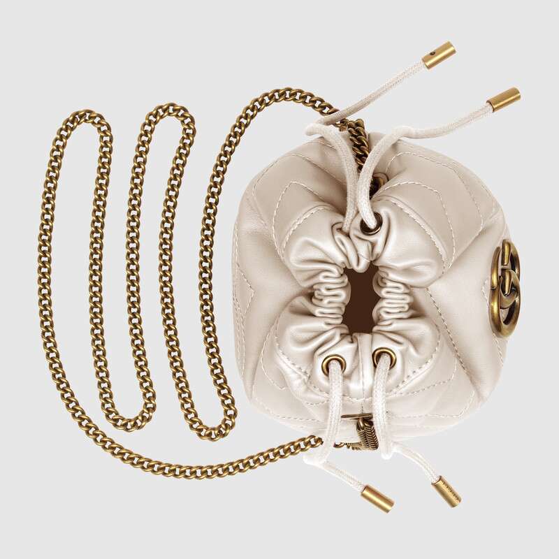 Gucci GG Marmont Mini Bucket Bag White

