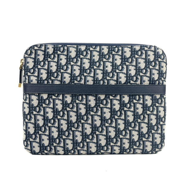 Front view of the Christian Dior Oblique Travel Pouch