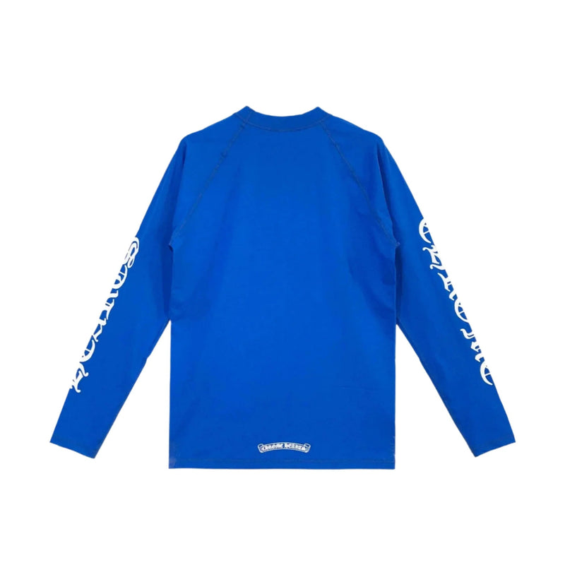 Chrome Hearts Blue Horseshoe Script Logo Biking Long Sleeve Shirt - Premium Cotton Unisex Cycling Top