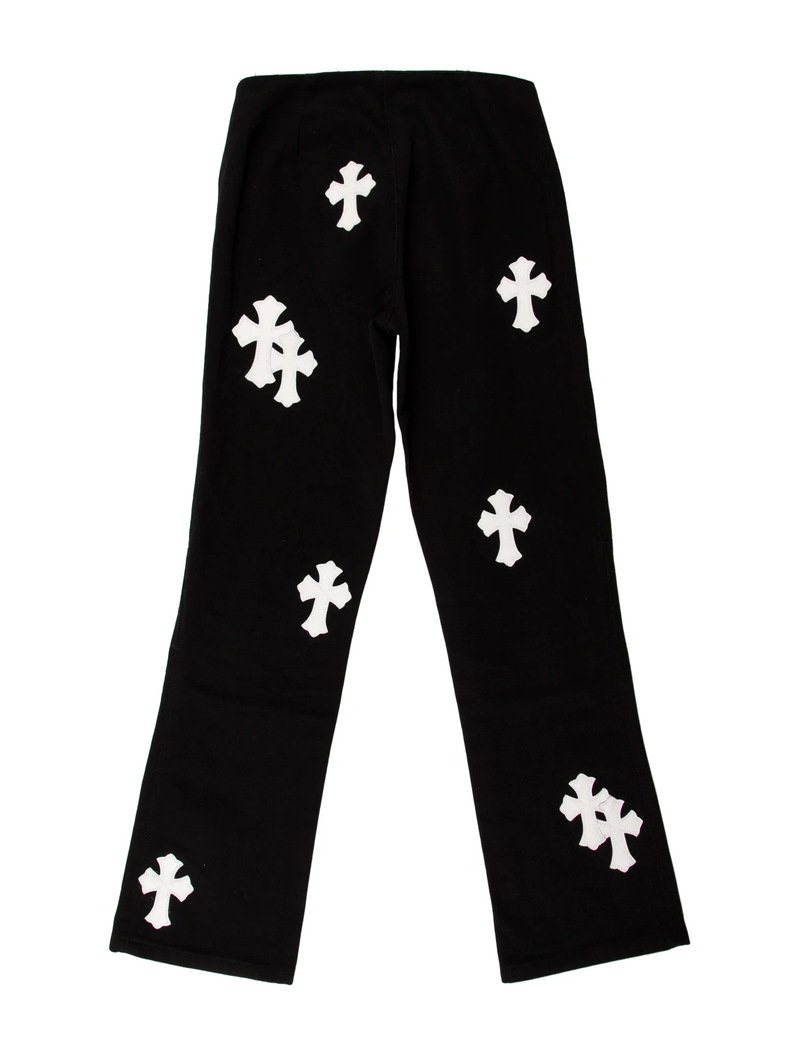 back view of Chrome Hearts Cross Patch Straight Leg Jeans in black