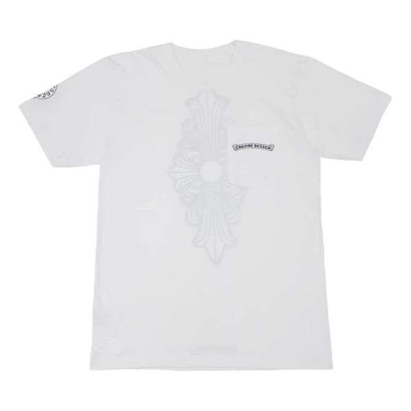 chrome hearts White t-shirt with brand logo on a white background