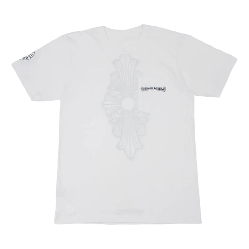 chrome hearts White t-shirt with brand logo on a white background