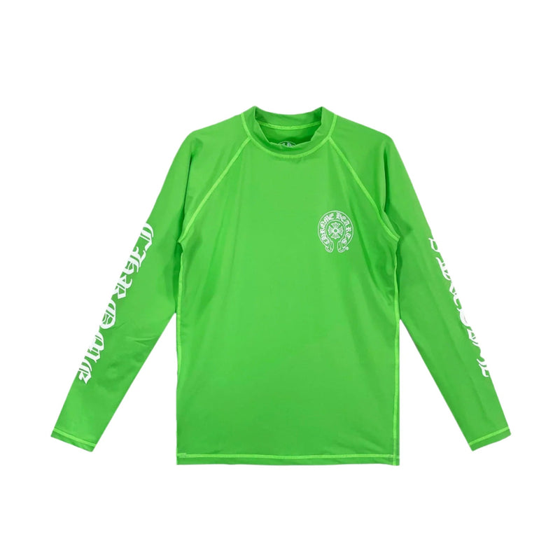 Chrome Hearts Green Horseshoe Script Logo Biking Long Sleeve Shirt - Premium Cotton Unisex Cycling Top