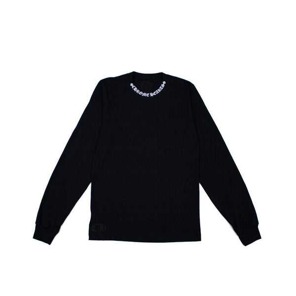 Chrome Hearts Neck Logo Floral Cross LS T-Shirt – Black