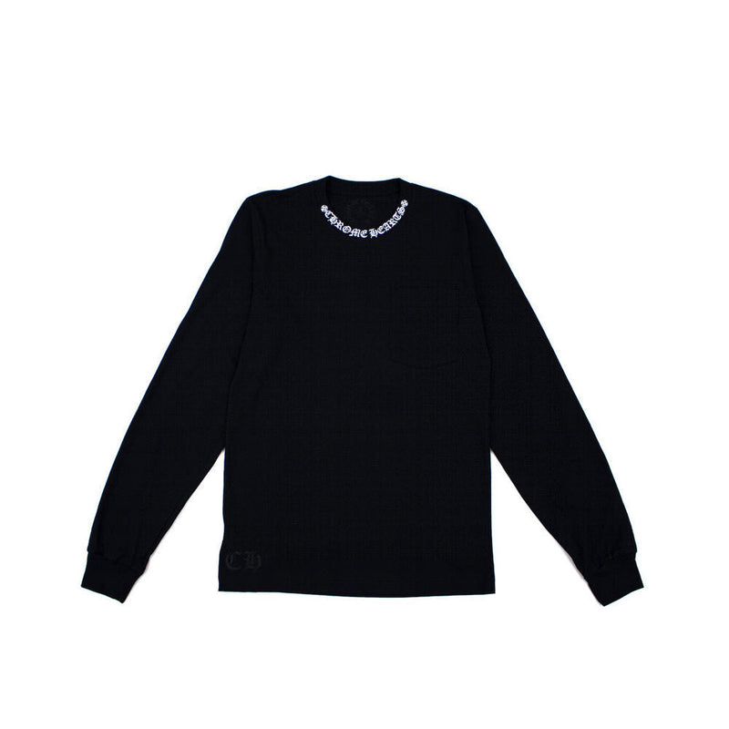Chrome Hearts Neck Logo Floral Cross LS T-Shirt – Black