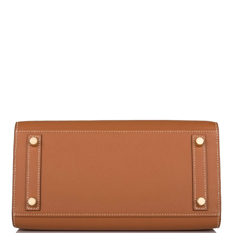 under view of Hermès Birkin Sellier 25 Gold Veau Madame