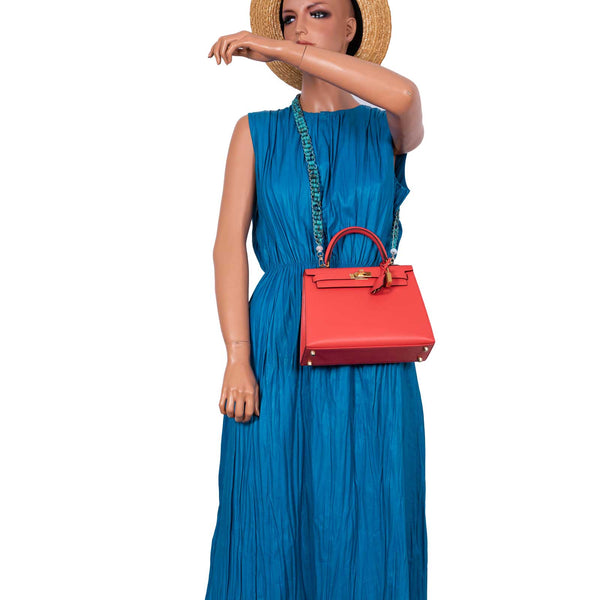 A close-up image showing the fine-grained texture of the Epsom leather