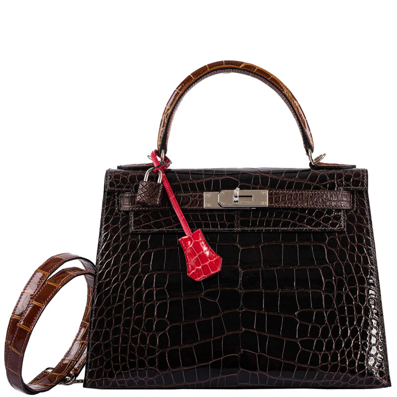 The interior of the bag, showing the Miel leather lining