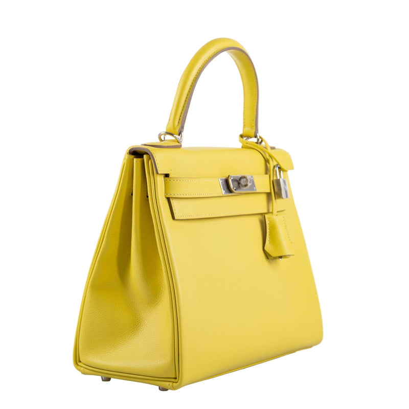 A detailed shot of the palladium-tone hardware and signature turn-lock