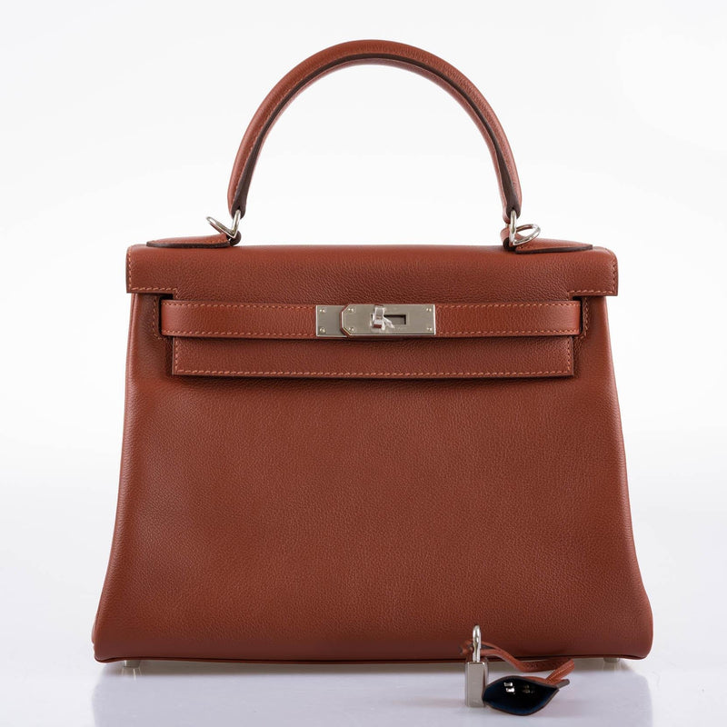 A two-tone interior view of the Hermes Kelly