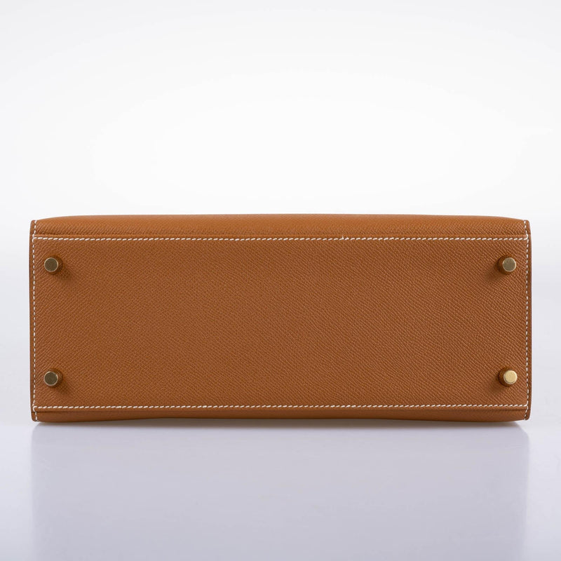 A view of the base of the bag, showing the protective metal feet