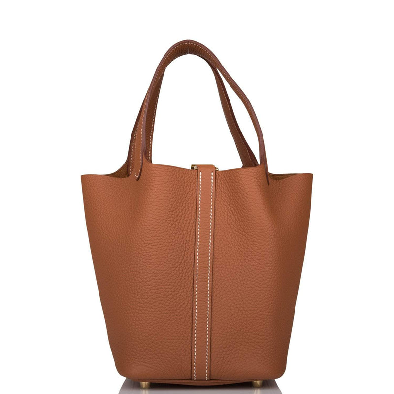 fullset view of Hermès Picotin Lock 18 Gold Clemence Leather Bag