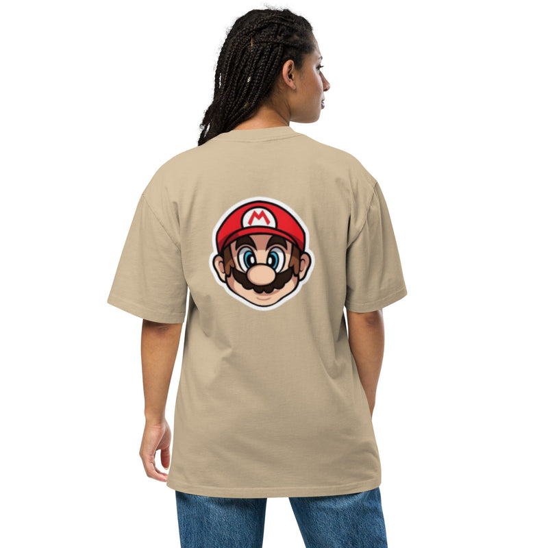 Oversized Faded T-Shirt – Super Mario Print