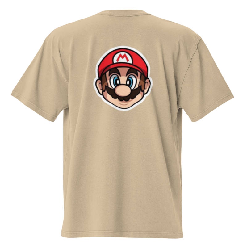 Oversized Faded T-Shirt – Super Mario Print