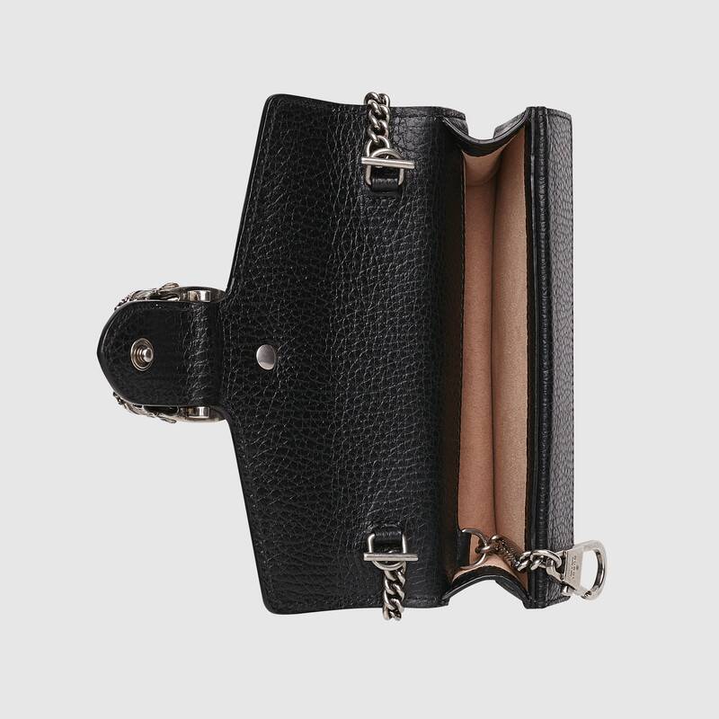 Gucci Dionysus Super Mini Black Leather Bag